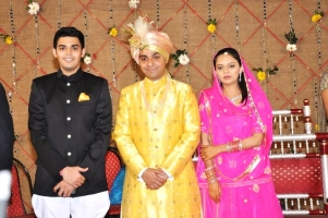 Kumar Shri Kartiksinhji L. Raol of Bhavnagar, Rajkumar Rajvikram Singh Deo  & Lal Sahiba Ambica Kumari Devi of Seraikella (Bhavnagar)