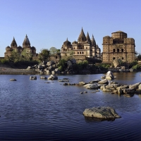 Orchha chhatris on the Betwa river (Orchha)