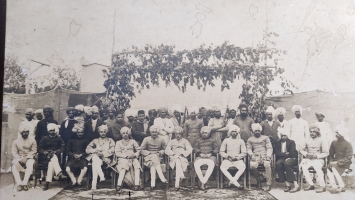 Group picture  of Sawai Bade Maharaj Kumar Pranat Pal Singh Ju Deo, Sawai Manjhle Maharaj Kumar Shiv Pratap Singh Ju Deo (Retired D.I.G. Police), Sanjhale Maharaj Sawai Deshpal Singh