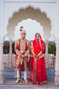 Kunwar Dhruv Singh of Alsisar with his wife Kunwarani Kiran Kumari.