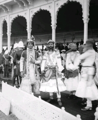 H.H Raj Rishi Maharajadhiraja Maharaja Sawai Jai Singh Ji with H.H Maharajadhiraja Hadendra Shiromani Hadadhiraja Maharao Raja Raghubir Singh Ji Hada Chauhan of Bundi