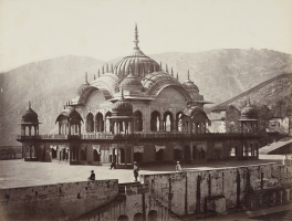 Photograph of cenotaph of Rao Raja Bakhtawar Singh at Alwar in Rajasthan taken by Eugene Clutterbuck Impey, c. 1860. (Alwar)