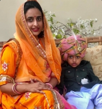 Kunwarani Shri Padmini Kumari of Amarkot with her son Bhanwar Shri Vishwaraj Singh of Amarkot