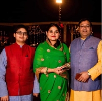 Yuvraj Anant Vikram Singh and his wife Yuvarani Shambhavi Singh with their son Kunwar Adhiraj Singh
