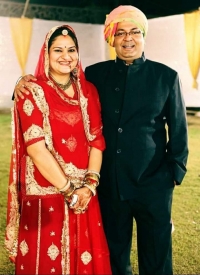Yuvraj Anant Vikram Singh with his wife Yuvarani Shambhavi Singh