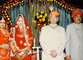 Yuvraj Anant Vikram Singh with his wife Yuvarani Shambhavi Singh