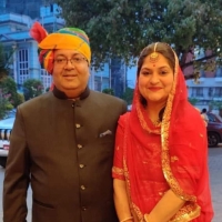 Yuvraj Anant Vikram Singh with his wife Yuvarani Shambhavi Singh
