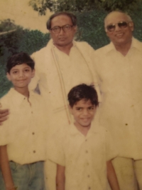 Maharaja Mahavir Singhji of Amleta with Raja Digvijay Singhji of Raghogarh and his grandsons