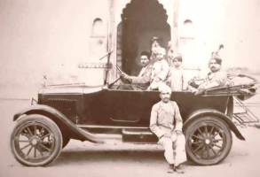 Sardar Rawat Bijay Singh Ji with his sons Shiv Singh Ji and Sawant Singh Ji