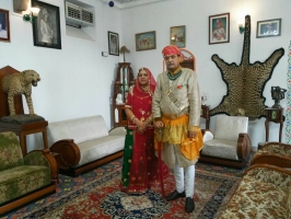 Shriman Rawat Mahendra Singhji Badgaon with Shrimati Rani Laxmi Kumariji