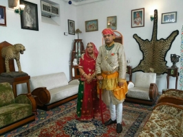 Shriman Rawat Mahendra Singhji Badgaon with Shrimati Rani Laxmi Kumariji