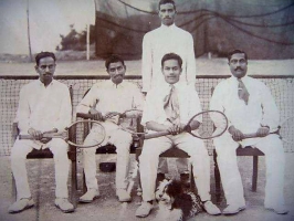 Left to Right: Kanwar Shiv Singh and Kanwar Devi Singh, son o Kanwar Amar Singh, Raja Durga Singh, son of Rana Dalip Singh Kanwar, Sundar Singh, son of Kanwar Ratan Singh