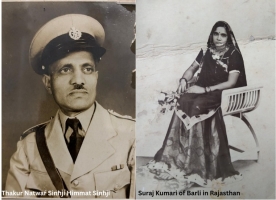 Thakur Natwarsinhji and his wife, Roopkuwar of Barli
