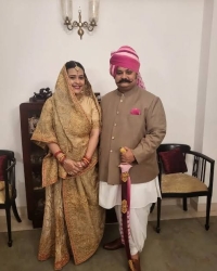 Maharaja Jayegra Pratap Singh and Maharani Mahalaxmi Sodha