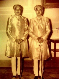 Rajadhiraj Hemendra Singh of Banera with brother Maharaj Prakram Singh of Banera (Banera)