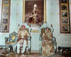 Rajadhiraj Hemendra Singh with Ranidhirani Bhawani Kumari (Banera)
