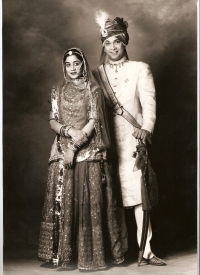 Maharaj Maheshwar Singhji of Banswara with Rani Saheba Navneeta Kumari of Bijna (U.P)