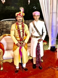 Kunwar Vikramaditya Singh with Rajkumar Saheb Tribhuvan Singh (Bari Sadri)