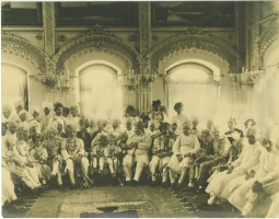 H.H Maharawal Saheb Bahadur of Devgadh-Baria with others (Baria)