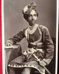 HH Maharawal Mansingh ll of Baria, picture taken around 1875 presumably for the Victoria's Durbar on 1st Jan 1877