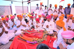 Shastra pujan ceremony