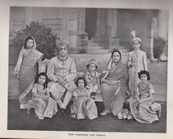 H.H. Maharaja Pratap Singh Gaekwad with family, 1939 (Baroda)