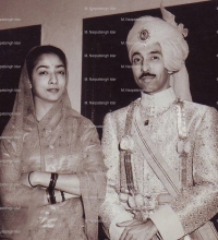 Late Maharani Padmavatiraje Gaekwad, wife of H.H. Maharaja Fateh Singhji Rao Gaekwad of Baroda (AKA Maharajkumair Rajendra Kanwar / Susan Baisa of Jodhpur) with her cousin Late M. Narpatsinghji Idar
