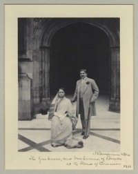 Maharaja Sir Sayaji Rao III Gaekwad of Baroda with wife Maharani Chimnabai II in 1906