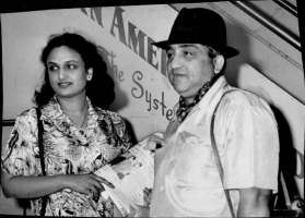 Maharaja of Baroda Pratapsinhrao Gaekwar with his wife Sita Devi on a vacation (Baroda)