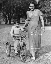 Maharani Sita Devi with son Princy (Baroda)