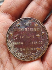 Unlisted baroda 1906 art exhibition medal