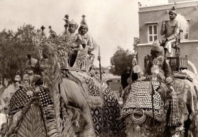 Maharana Bhagwat Singh Ji along with Maj.-Gen. Rao Manohar Singhji