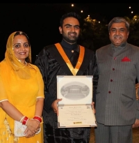 Raja Shri Karanveer Singhji with his wife Rani Manjushree Kunwar and his son Tapasviraj Singh of Bhadrajun