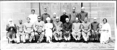 Raja Bajrang Bahadur Singh standing first on right