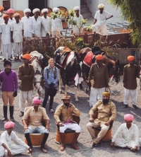 Thakur Sahib Pradhuman Singh Ji with Kr. Sahib Bhojraj Singh Ji Jawda Nimbdi (Mewar) and Kr. Pushpendra Singh Ji Padampura (Marwar) (Bhawrani)