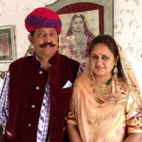 Shivpratap Singh Rathore with his wife Uma Kumari of Bhenswara