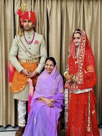 Rani Indravijay Devi, Rajkumari Kritika Kumari and Major Raghav Singh Shekhawat (Bhinai)
