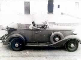 Rao Saheb Amar Singhji driving a Pontiac