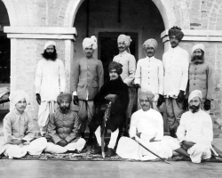 Rao Sahab Amar Singh Ji Bhukarka with his staff (Bhukarka)