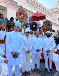 Bijoliya Brothers at Mewar traditional Paghdi Dastoor Ceremony at Chittorgarh Fort Maharaj Kumar Vishvaraj Singh Mewar's Coronation  25th November 24