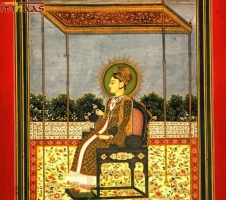 A painting of Maharajkumar (later Maharaja) Sardar Singh Ji Bikaner (1825). Original is at Asian Museum of Art, San Fransisco USA