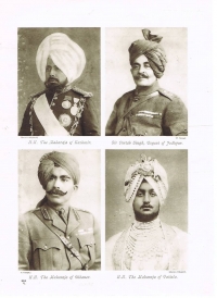HH Maharaja Ganga Singhji of Bikaner alongwith Rulers of Jammu and Kashmir, HH Maharaja Sir Pratap Singhji of Idar and Jodhpur and Maharaja of Patiala