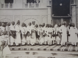 HH Maharaja Ganga Singhji of Bikaner and Maharaj Kumar Sadul Singhji alongwith Nobles of Bikaner incl Sirayat of Mahajan, Rawatsar, Bidasar and Bhukarka.