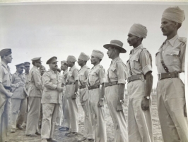 HH Maharaja Sadul Singhji of Bikaner, interaction with the troops of Bikaner State Forces, in Mesopotamia, 1943, WW II (Bikaner)