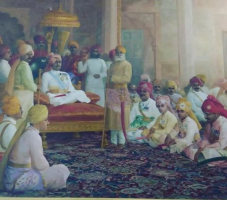 Maharaja Ganga Singh during his darbar (Bikaner)