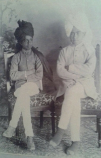 Maharaja Ganga Singh Ji with his 3rd cousin Maharaj Gopal Singh Ji, The Gajsinghot Haveliwale Rajvi Thakur of Alsar