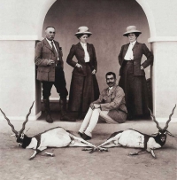 Maharaja Ganga Singh ji of Bikaner with European Visitors at a Hunt Party, 1905