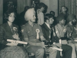 Rajyashree Kumari of Bikaner being awarded the prestigious Arjuna Award by president V V Giri 1968