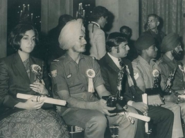 Rajyashree Kumari of Bikaner being awarded the prestigious Arjuna Award by president V V Giri 1968 (Bikaner)