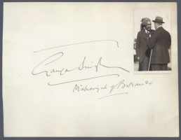 Signature of Ganga Singhji with Photographic Portrait. ca. 1930 (Bikaner)